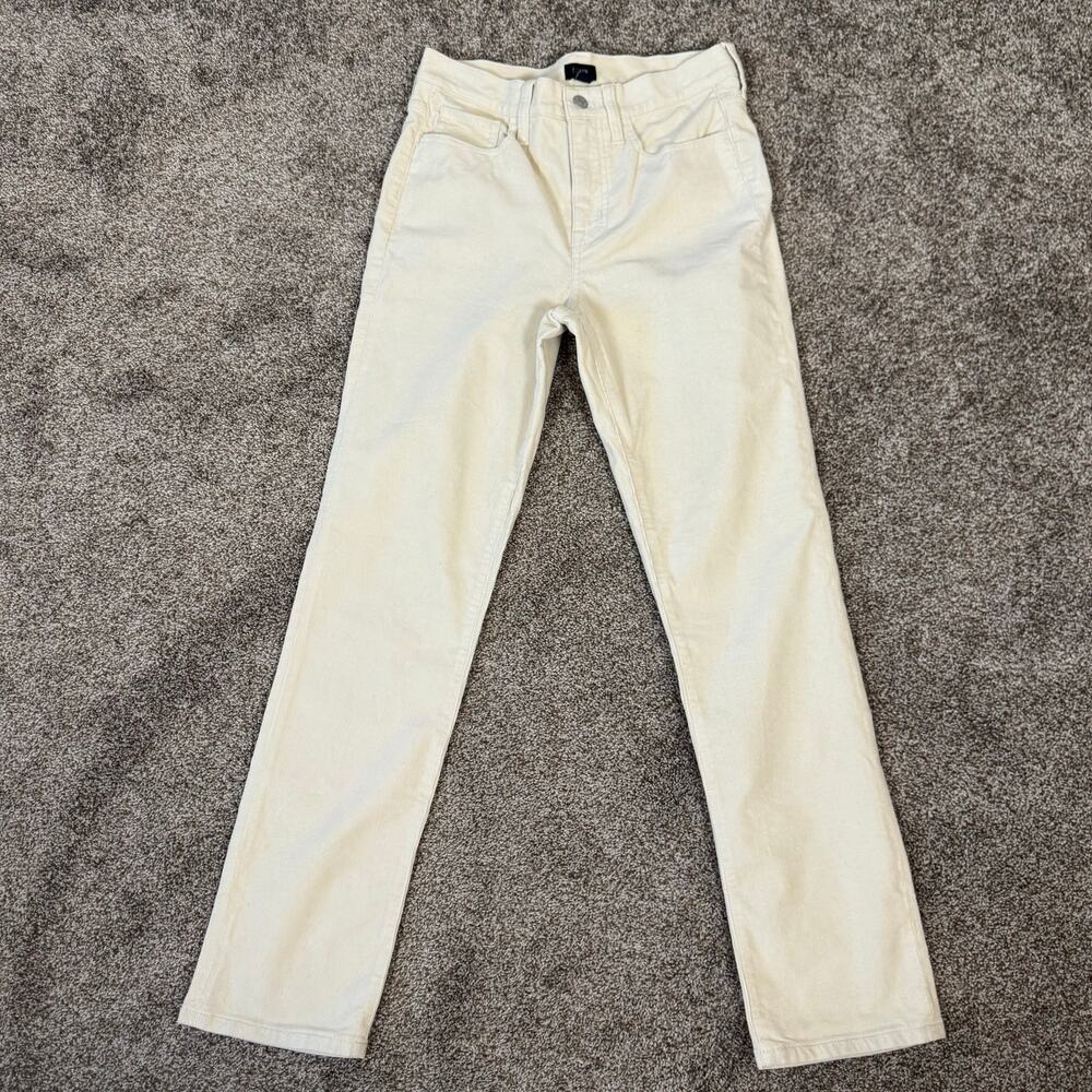 J.Crew Essential Straight Corduroy Pants Ecru NWT Women's Size 26 cream FLAW